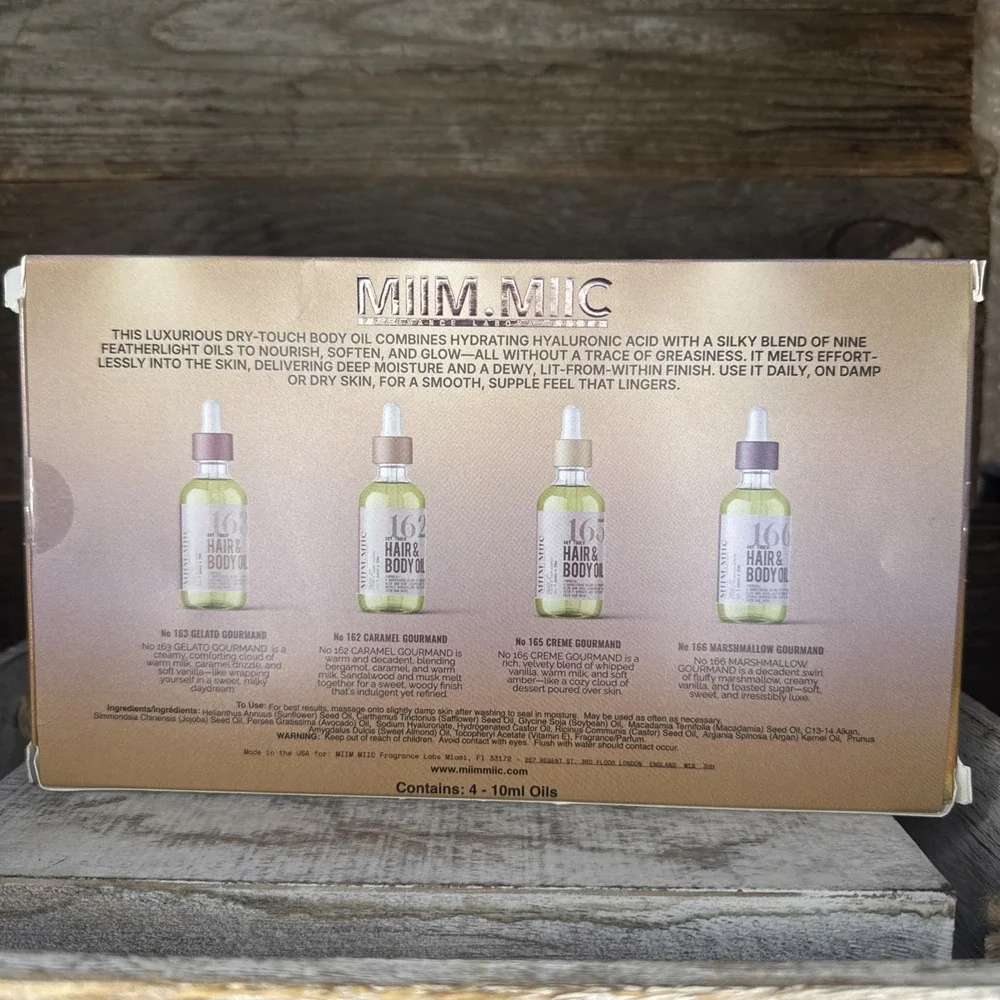 MIIM.MIIC The Viral Gourmands 4 Pc Body Oil Collection‎ 4 x 10 ml NIB